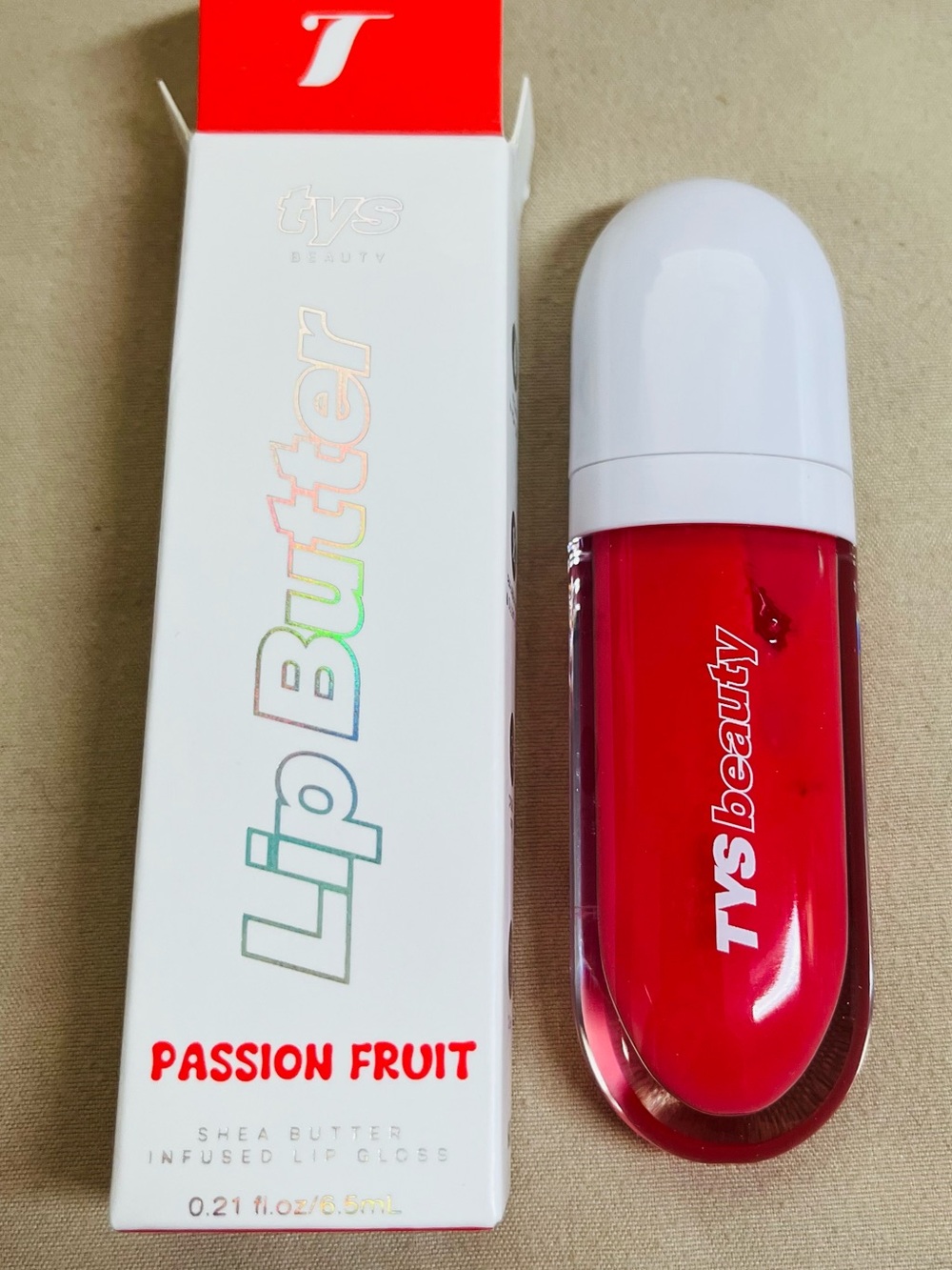 TYS Lip Butter Lip Gloss — Passion Fruit Red  6.5ml.